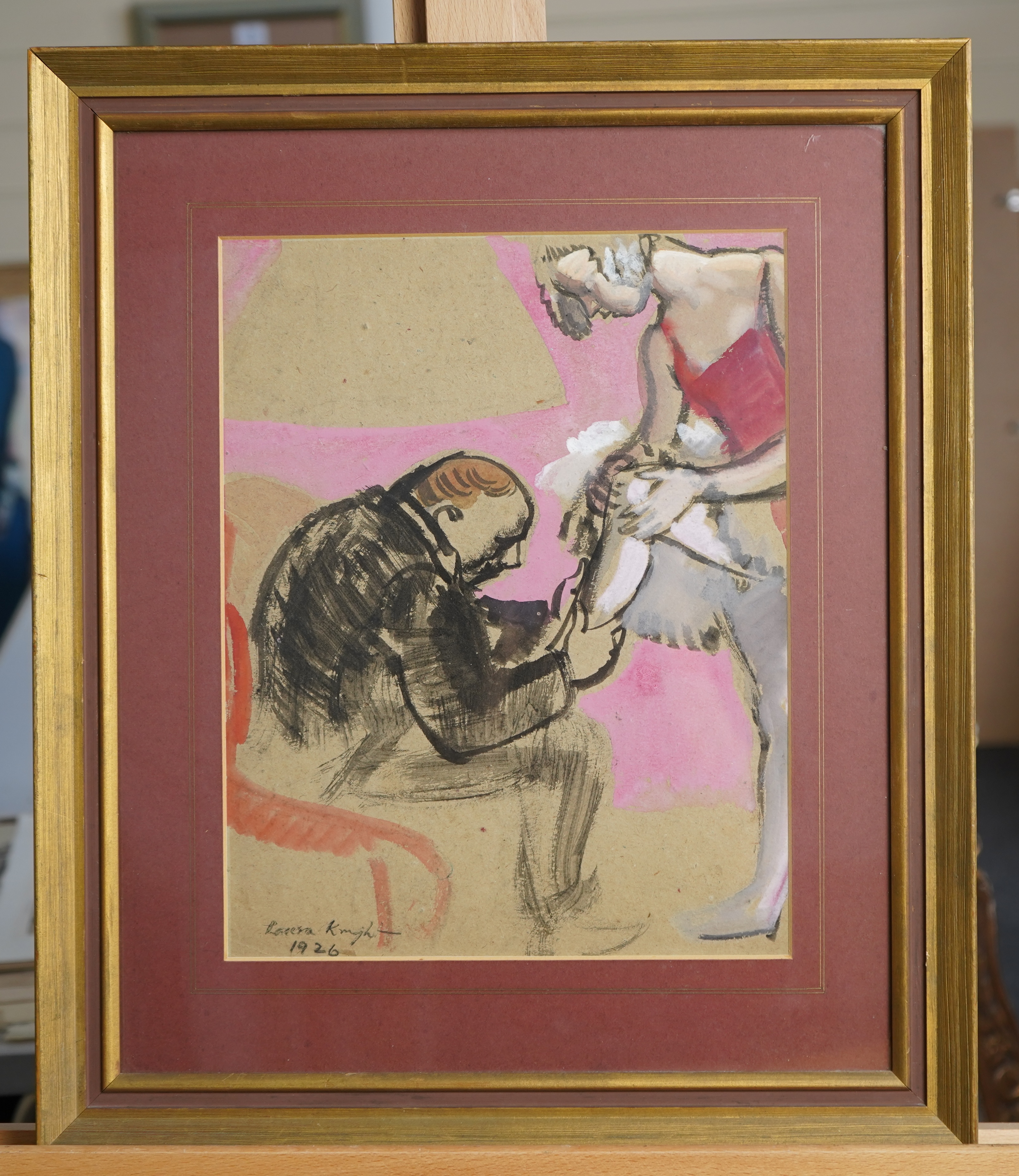 Dame Laura Knight DBE, RA, RWS, 1877-1970, A man attending to a ballerina